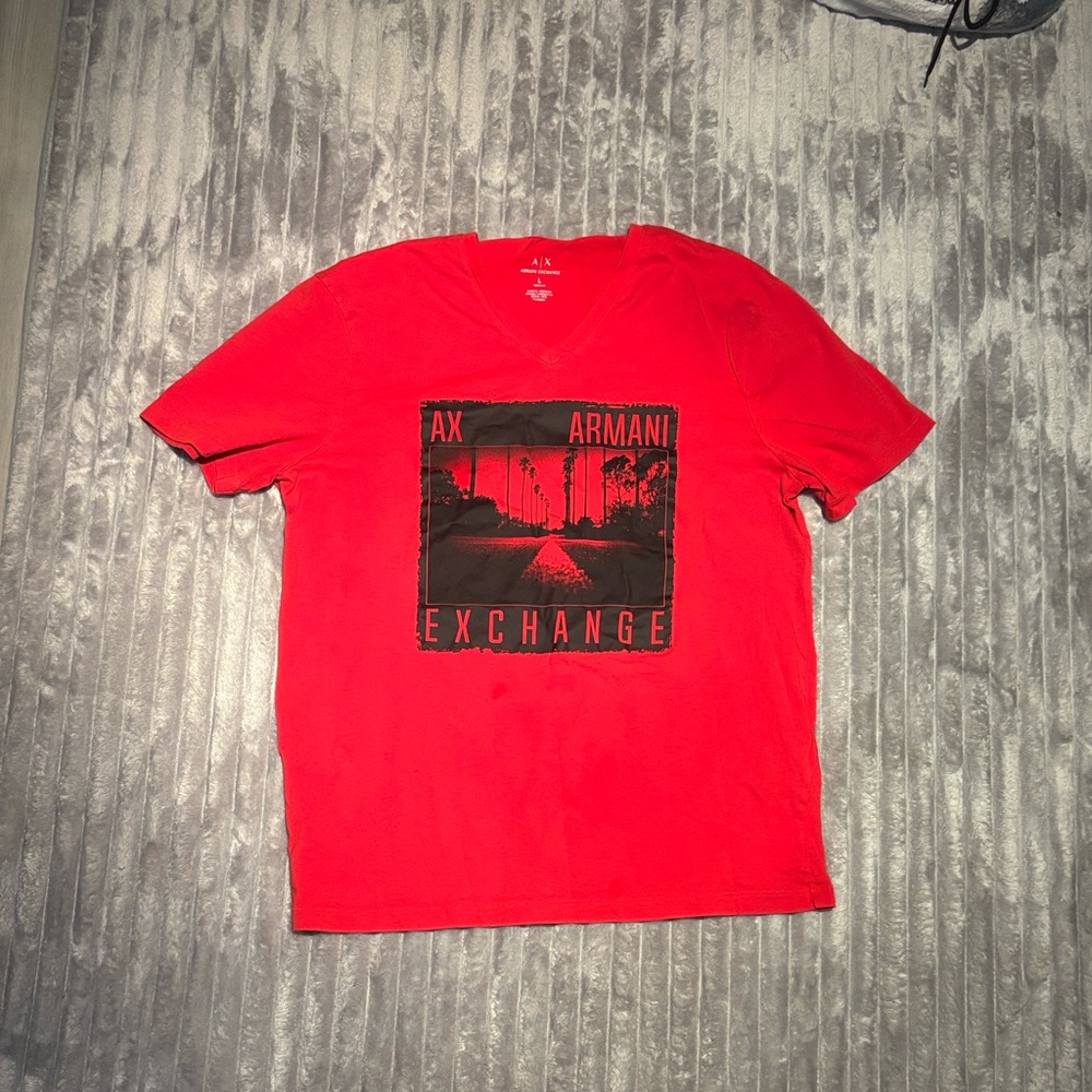 Armani Exchange Bold Red Graphic Tee